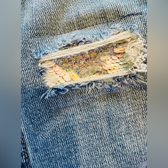 NWOT Cat & Jack Sparkle patch skinny jeans size 5 - Picture 3 of 5